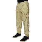 Dolce & Gabbana Yellow Nylon Cargo Chain Men Jogger Pants