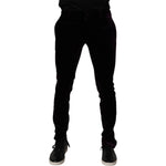 Dolce & Gabbana Violet Velvet Cotton Men Dress Formal Pants