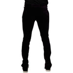 Dolce & Gabbana Violet Velvet Cotton Men Dress Formal Pants