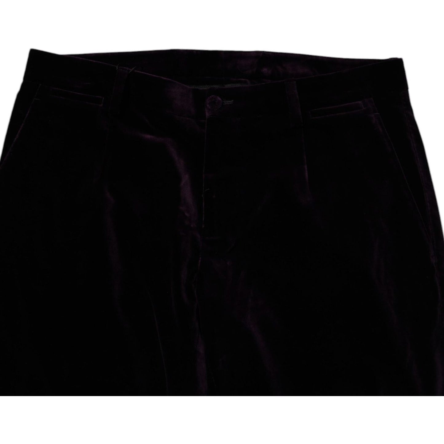 Dolce & Gabbana Violet Velvet Cotton Men Dress Formal Pants
