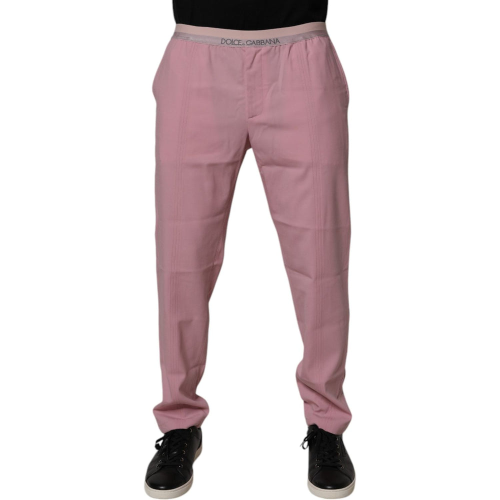 Dolce & Gabbana Pink Cotton Stretch Chino Pants