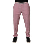 Dolce & Gabbana Pink Cotton Stretch Chino Pants
