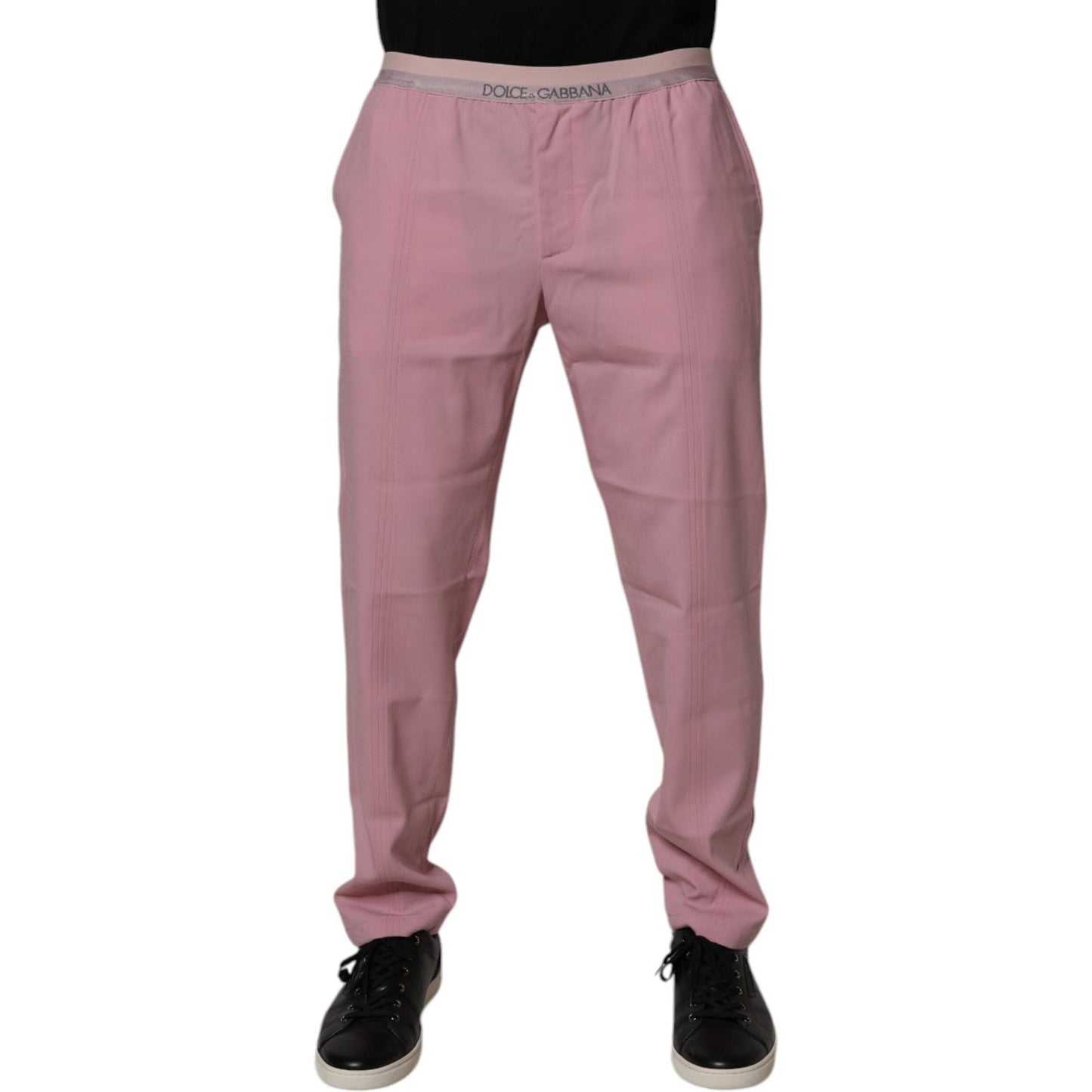 Dolce & Gabbana Pink Cotton Stretch Chino Pants