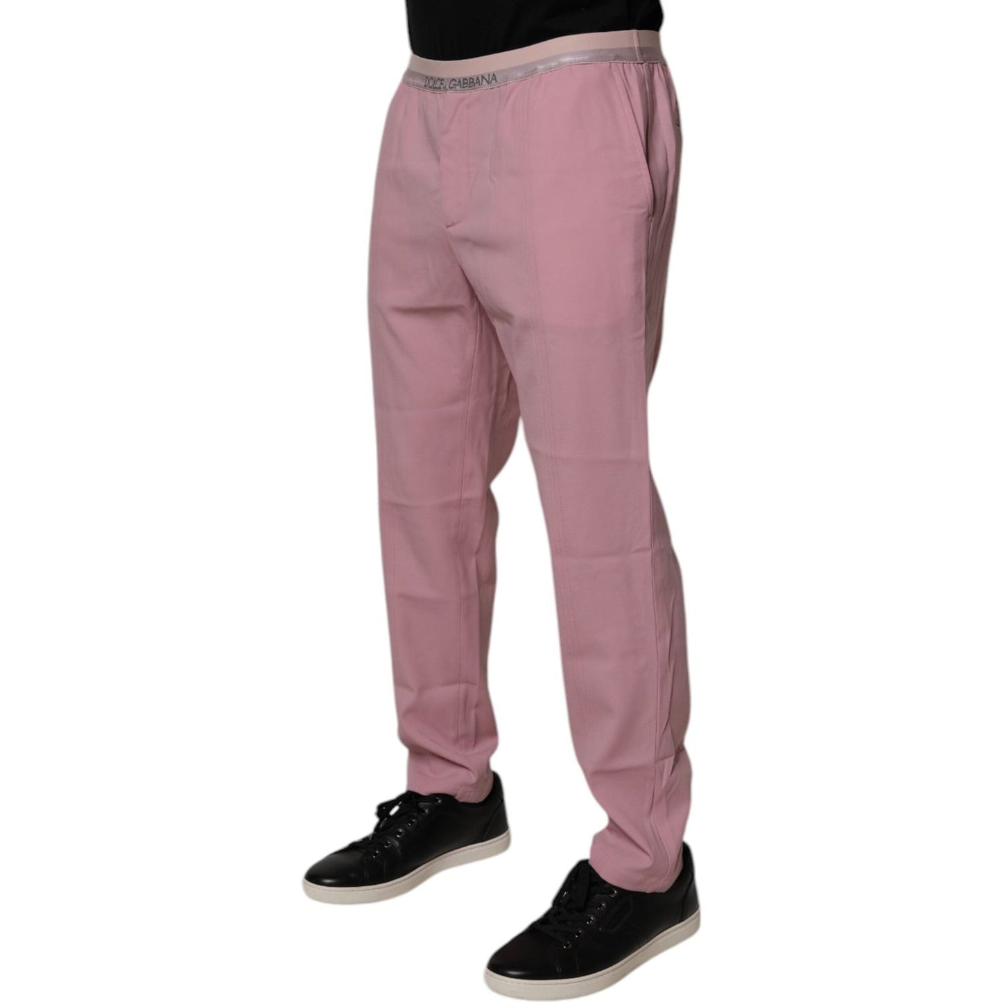 Dolce & Gabbana Pink Cotton Stretch Chino Pants