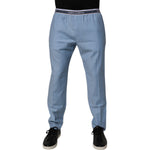 Dolce & Gabbana Blue Cotton Stretch Chino Pants
