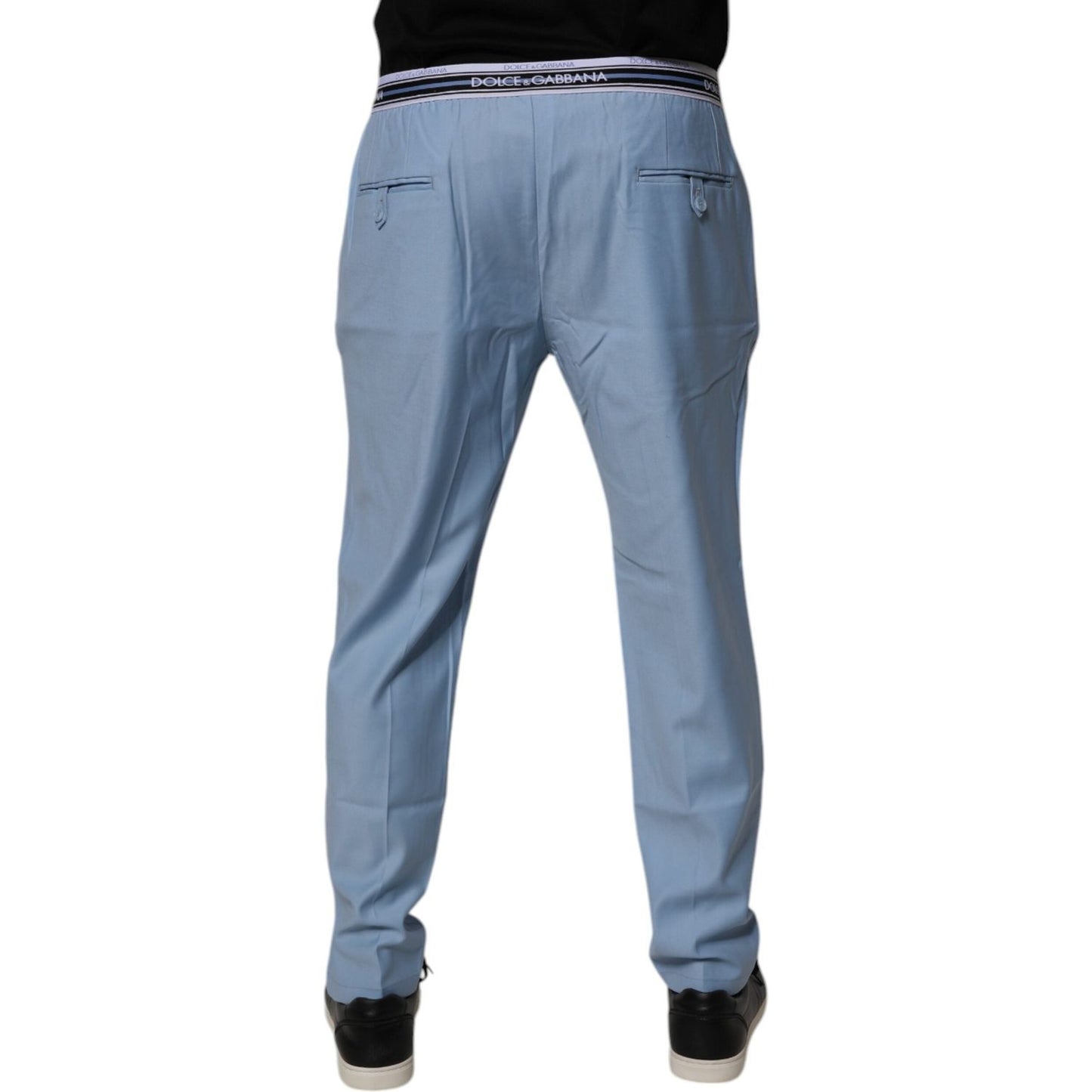 Dolce & Gabbana Blue Cotton Stretch Chino Pants