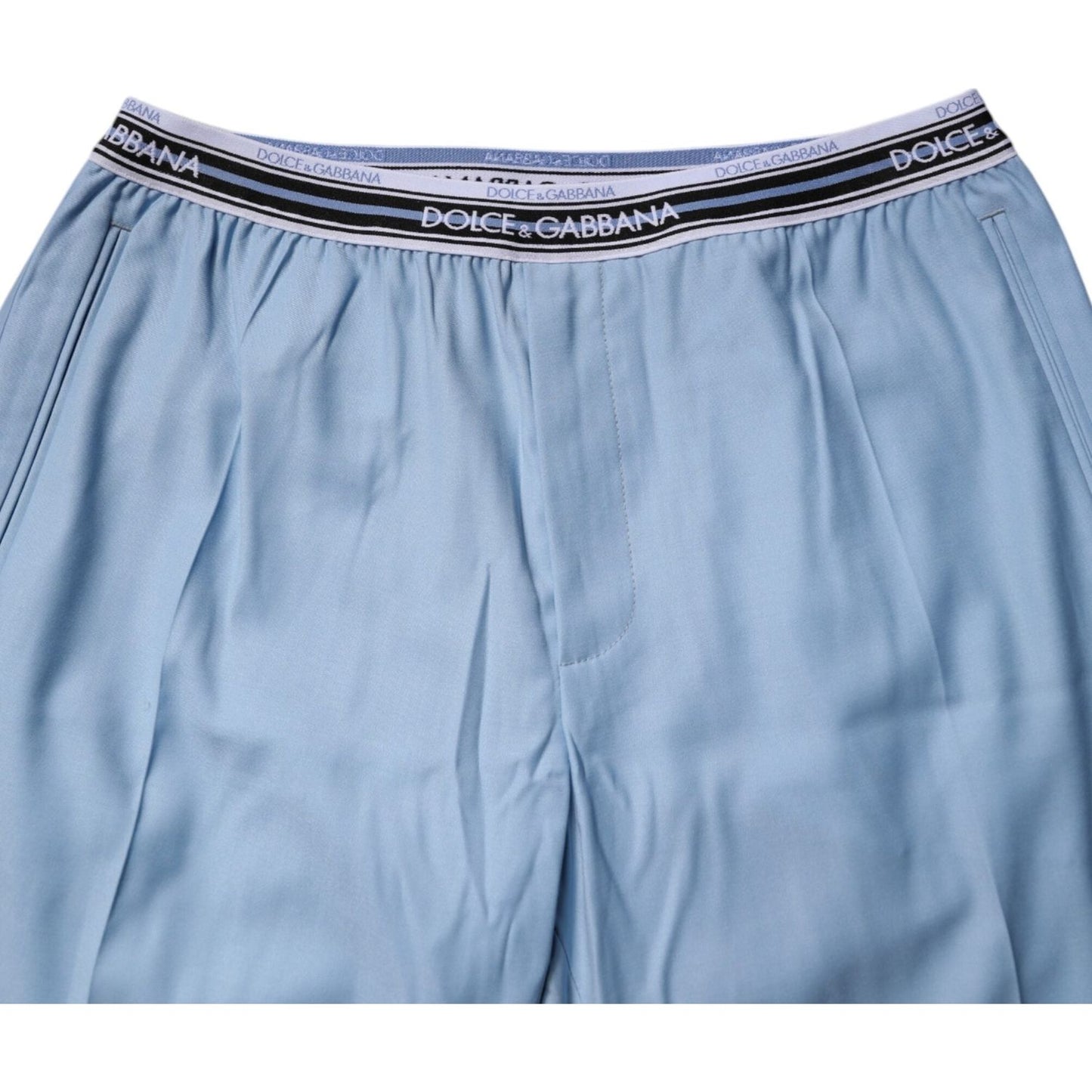 Dolce & Gabbana Blue Cotton Stretch Chino Pants