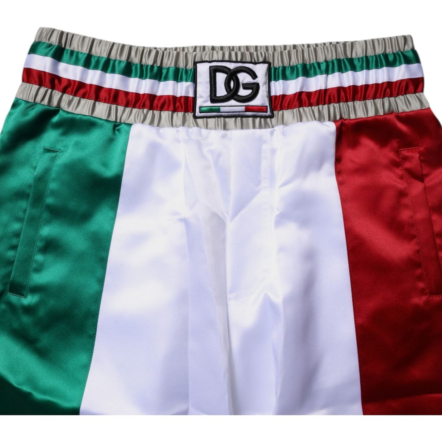 Dolce & Gabbana Multicolor Italia Polyester Bermuda Shorts