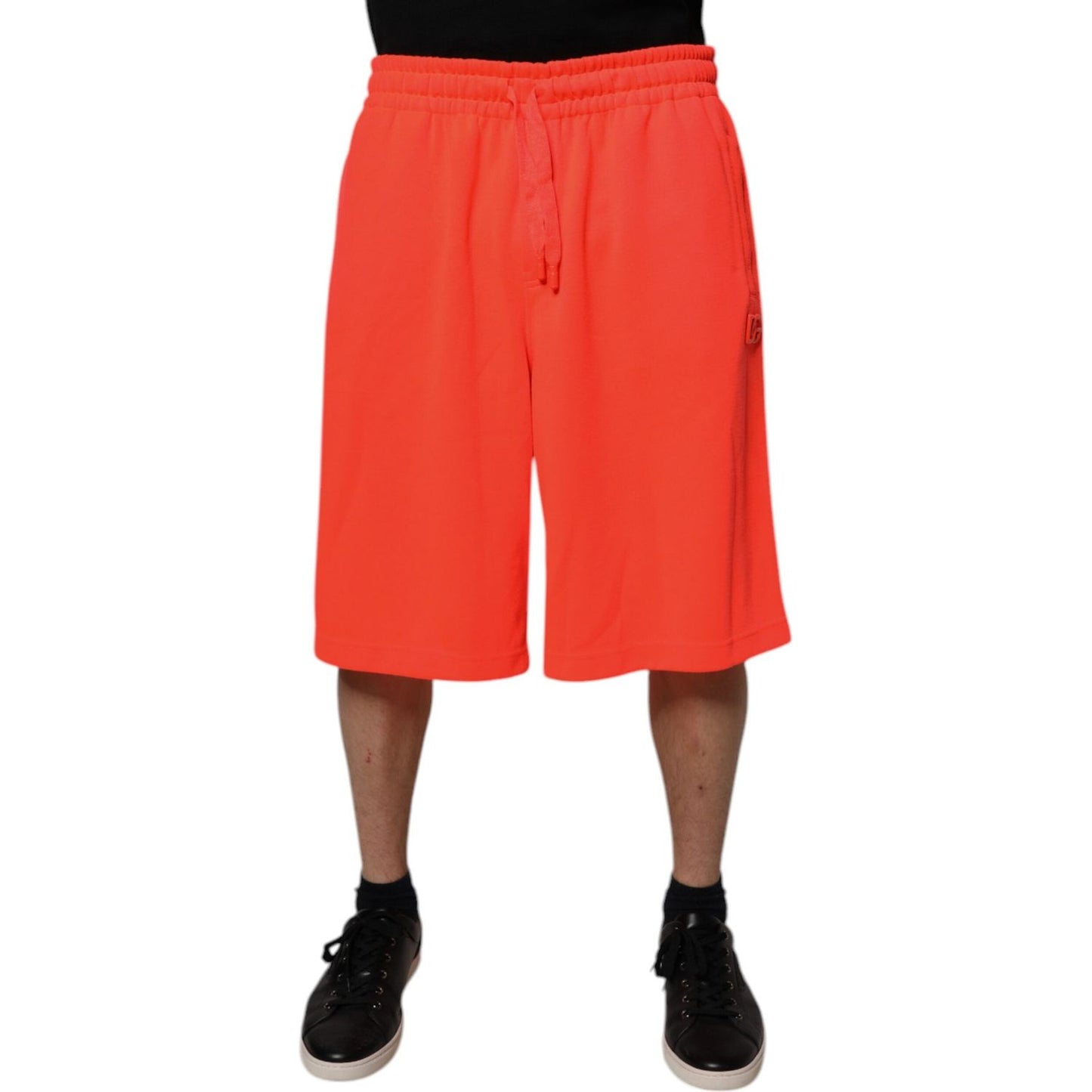 Dolce & Gabbana Red Polyester Mid Waist Men Bermuda Shorts