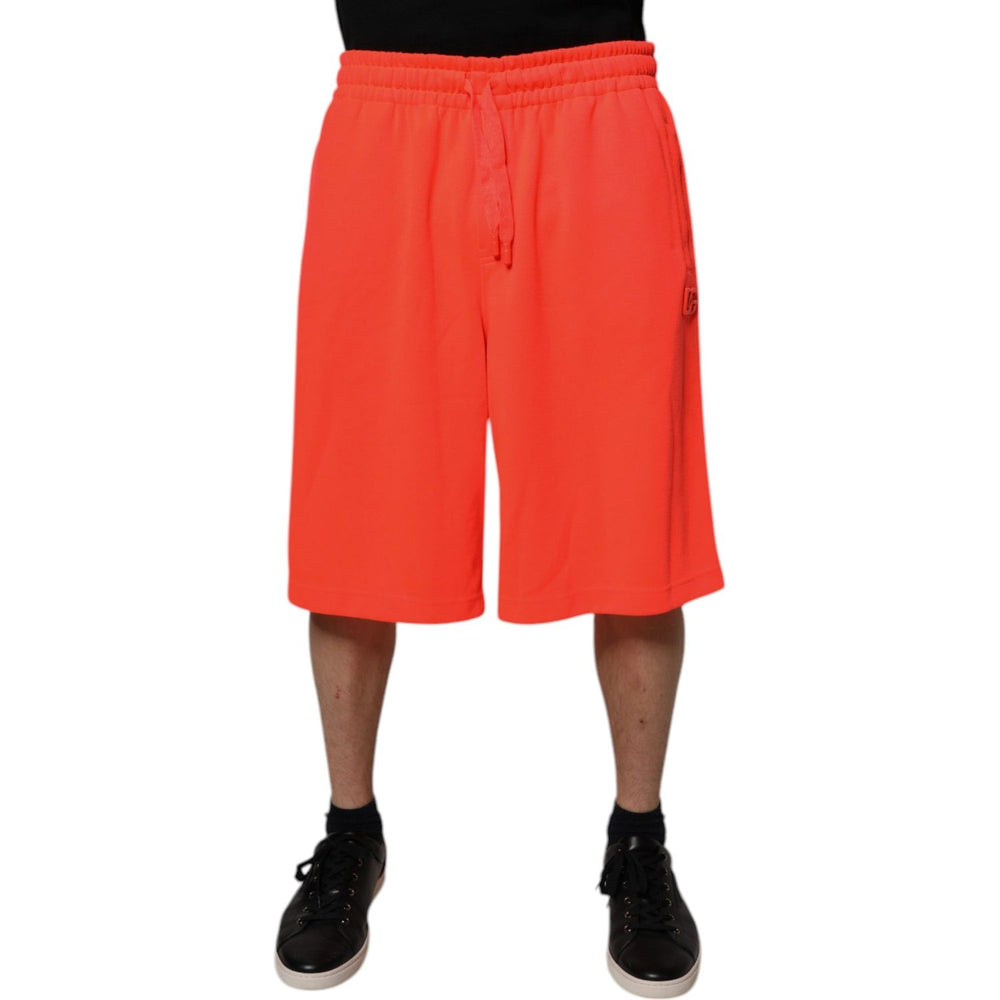 Dolce & Gabbana Red Polyester Mid Waist Men Bermuda Shorts