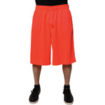 Dolce & Gabbana Red Polyester Mid Waist Men Bermuda Shorts