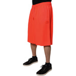 Dolce & Gabbana Red Polyester Mid Waist Men Bermuda Shorts