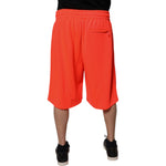 Dolce & Gabbana Red Polyester Mid Waist Men Bermuda Shorts