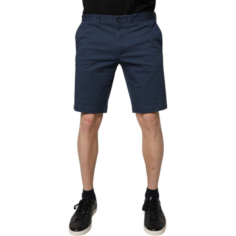 Dolce & Gabbana Blue Cotton Mid Waist Men Bermuda Shorts
