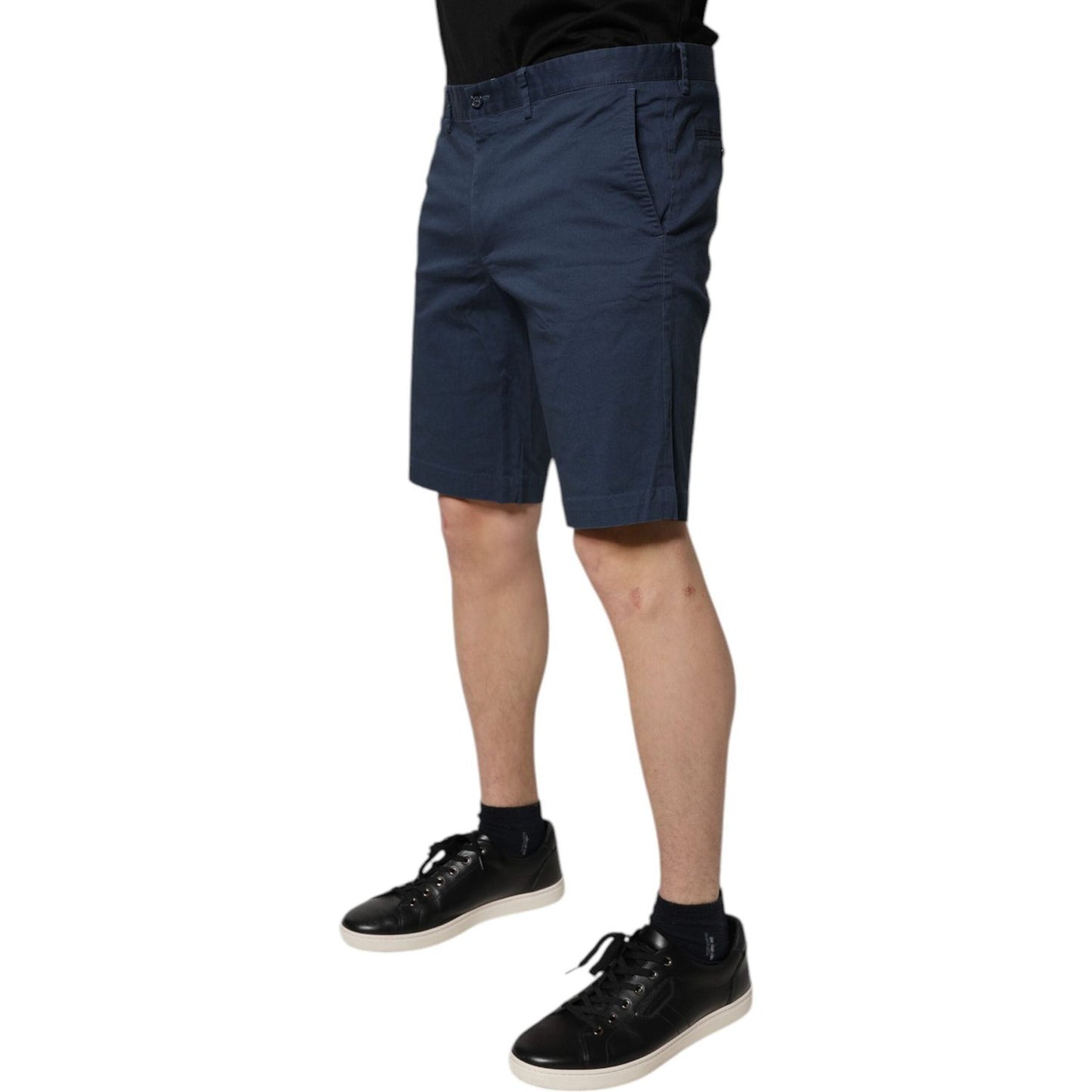 Dolce & Gabbana Blue Cotton Mid Waist Men Bermuda Shorts