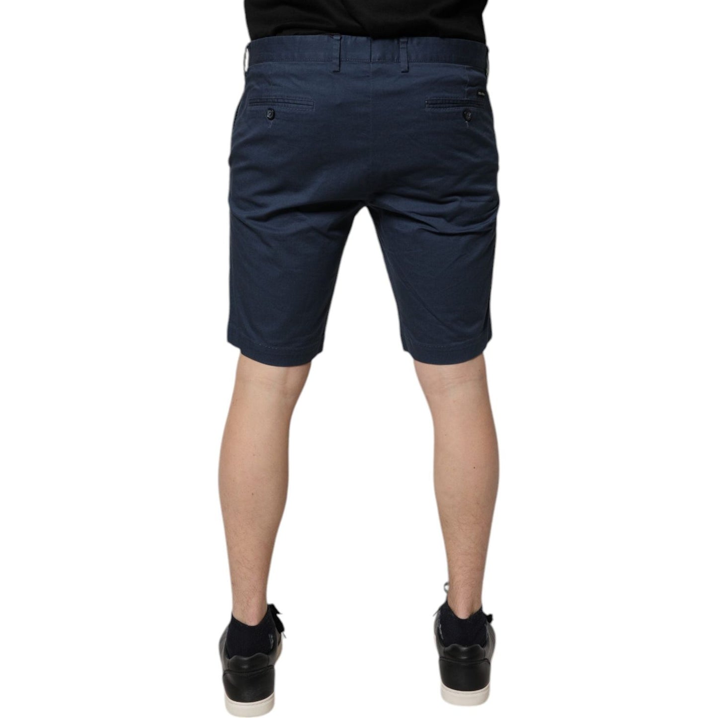 Dolce & Gabbana Blue Cotton Mid Waist Men Bermuda Shorts