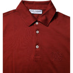 Dolce & Gabbana Red Cotton DG Logo Collared Men Polo T-shirt TSH90013-44