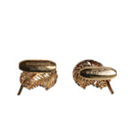 Dolce & Gabbana Gold 925 Sterling Silver Crystal Leaf Accessory Cufflink SMY10473
