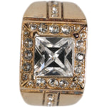 Dolce & Gabbana Gold Tone Sterling Silver 925 Crystals Ring SMY10439-58