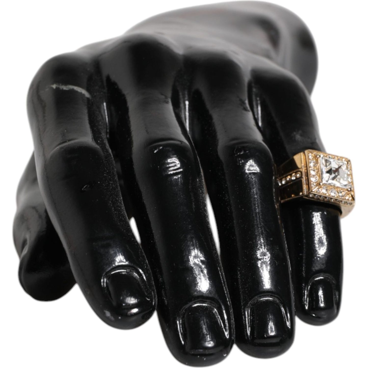 Dolce & Gabbana Gold Tone Sterling Silver 925 Crystals Ring SMY10439-58