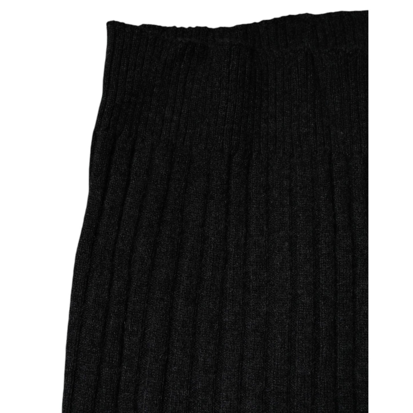 Dolce & Gabbana Black Cashmere Knitted Neck Warmer Foulard Scarf MS7356