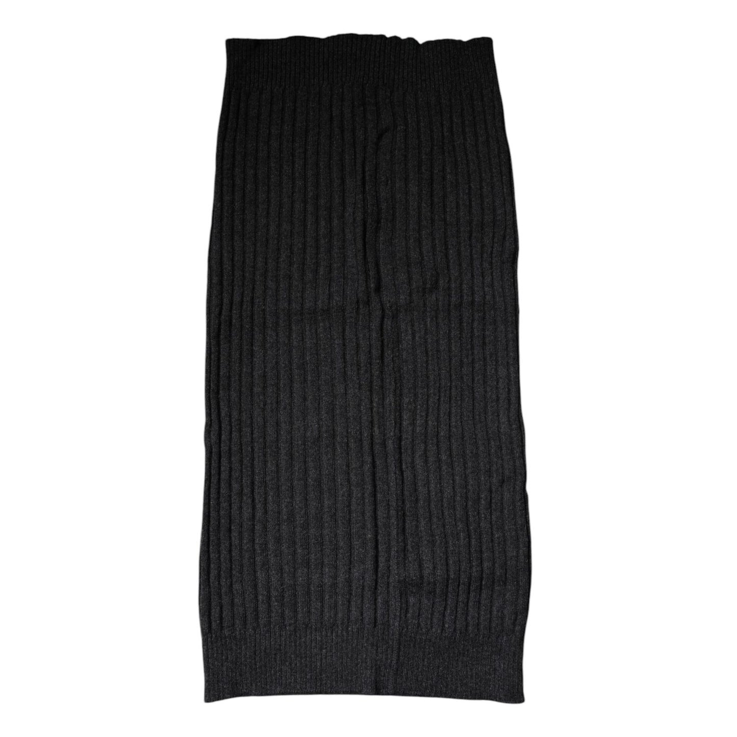 Dolce & Gabbana Black Cashmere Knitted Neck Warmer Foulard Scarf MS7356