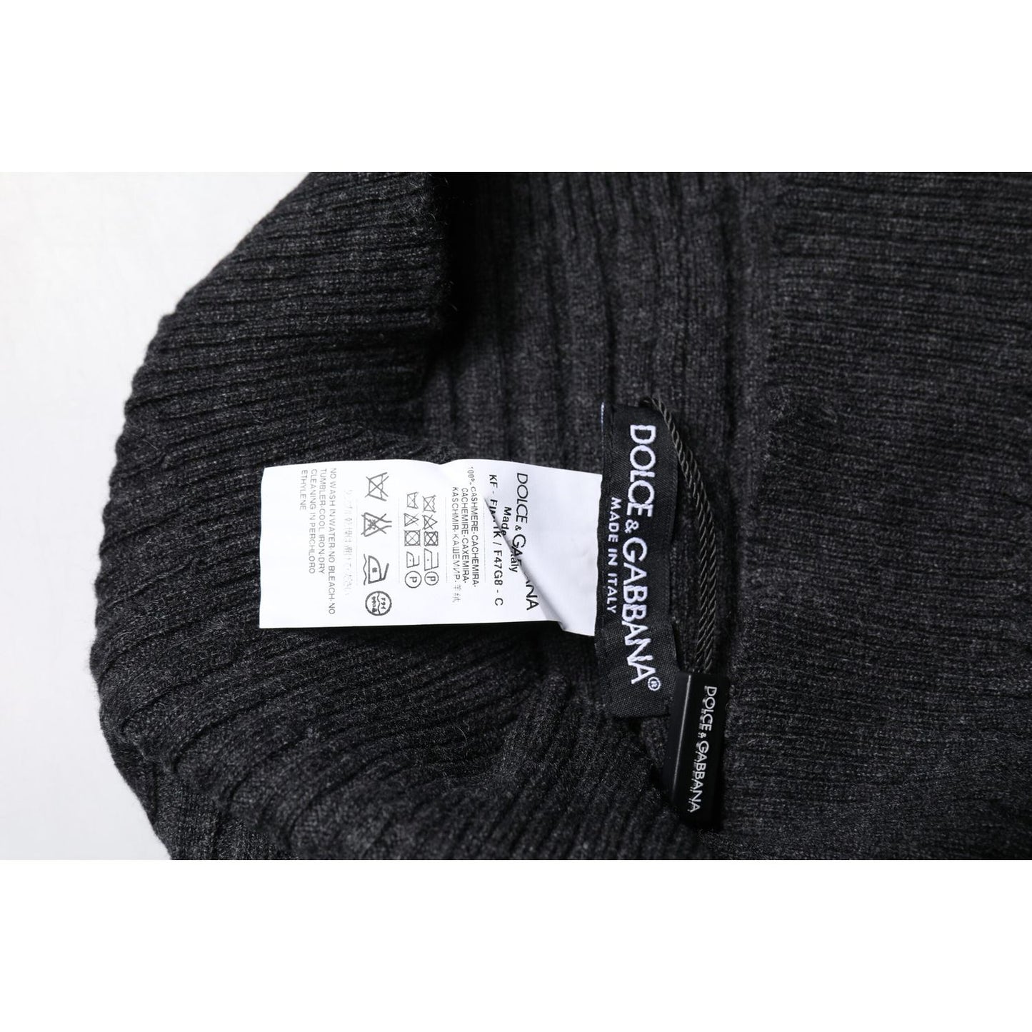 Dolce & Gabbana Black Cashmere Knitted Neck Warmer Foulard Scarf MS7356