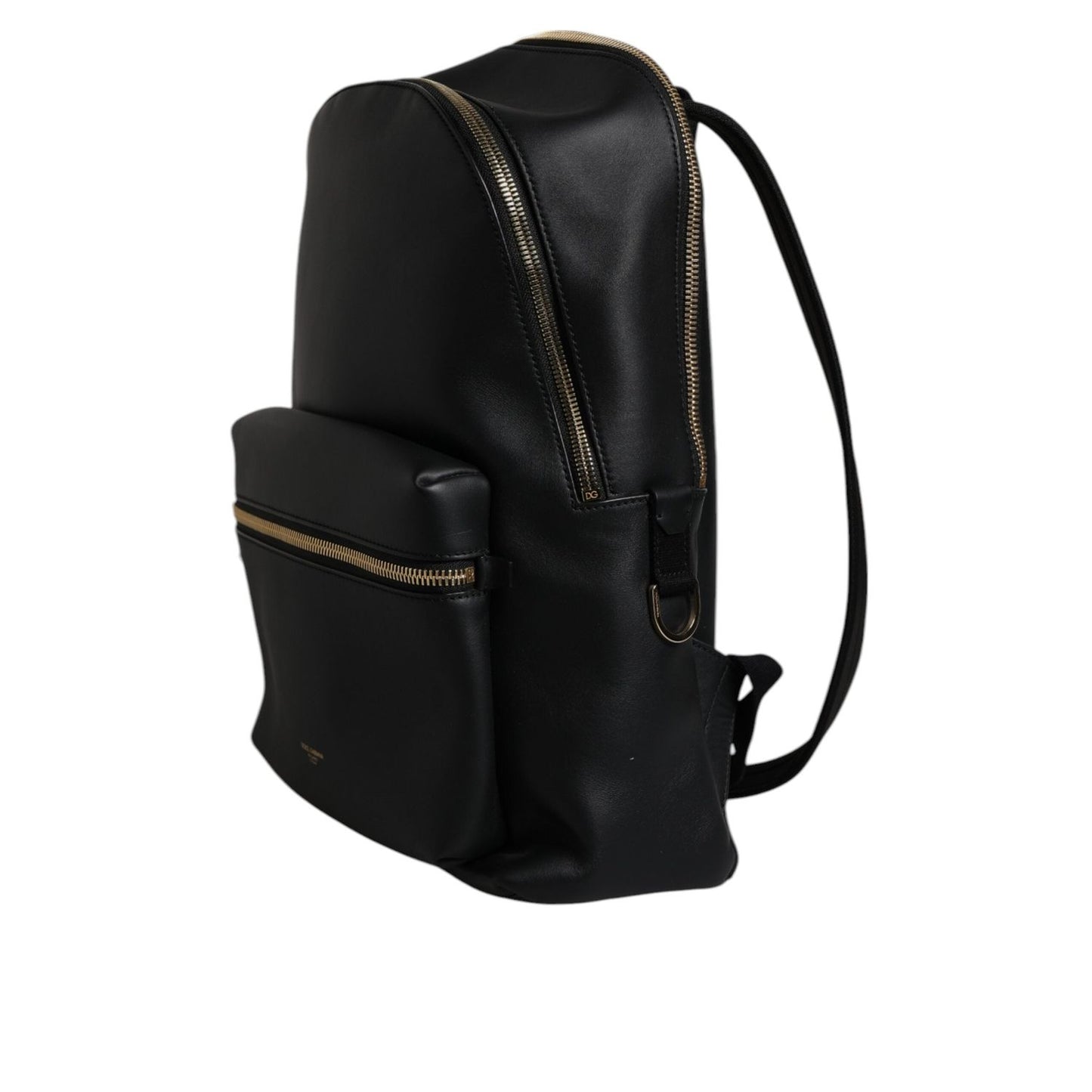 Dolce & Gabbana Black DG Leather Logo Print Travel Back Pack Bag