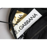 Dolce & Gabbana Black Logo Tape Polyamide School Travel Backpack Bag