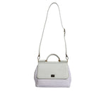 Dolce & Gabbana White Rafia Leather Top Handle Crossbody Bag BAG1633