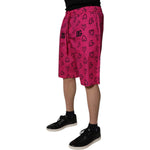 Dolce & Gabbana Pink Cotton Heart Print Bermuda Shorts PAN75741-48
