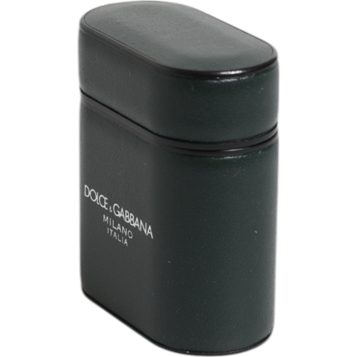 Dolce & Gabbana Black Calfskin Leather Logo Print Flip Holder Airpods Case Dolce & Gabbana Dark Slate Gray