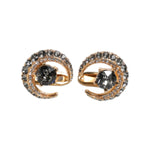Dolce & Gabbana Brass Gold Black Crystal Luna Cufflink SMY10682