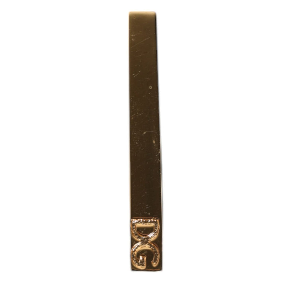 Dolce & Gabbana Gold Tone Brass Logo Branded Tie Clip Bar SMY10631