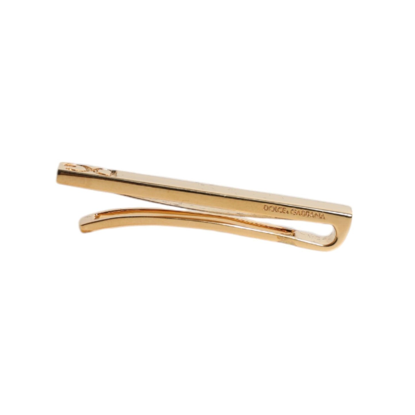 Dolce & Gabbana Gold Tone Brass Logo Branded Tie Clip Bar SMY10631