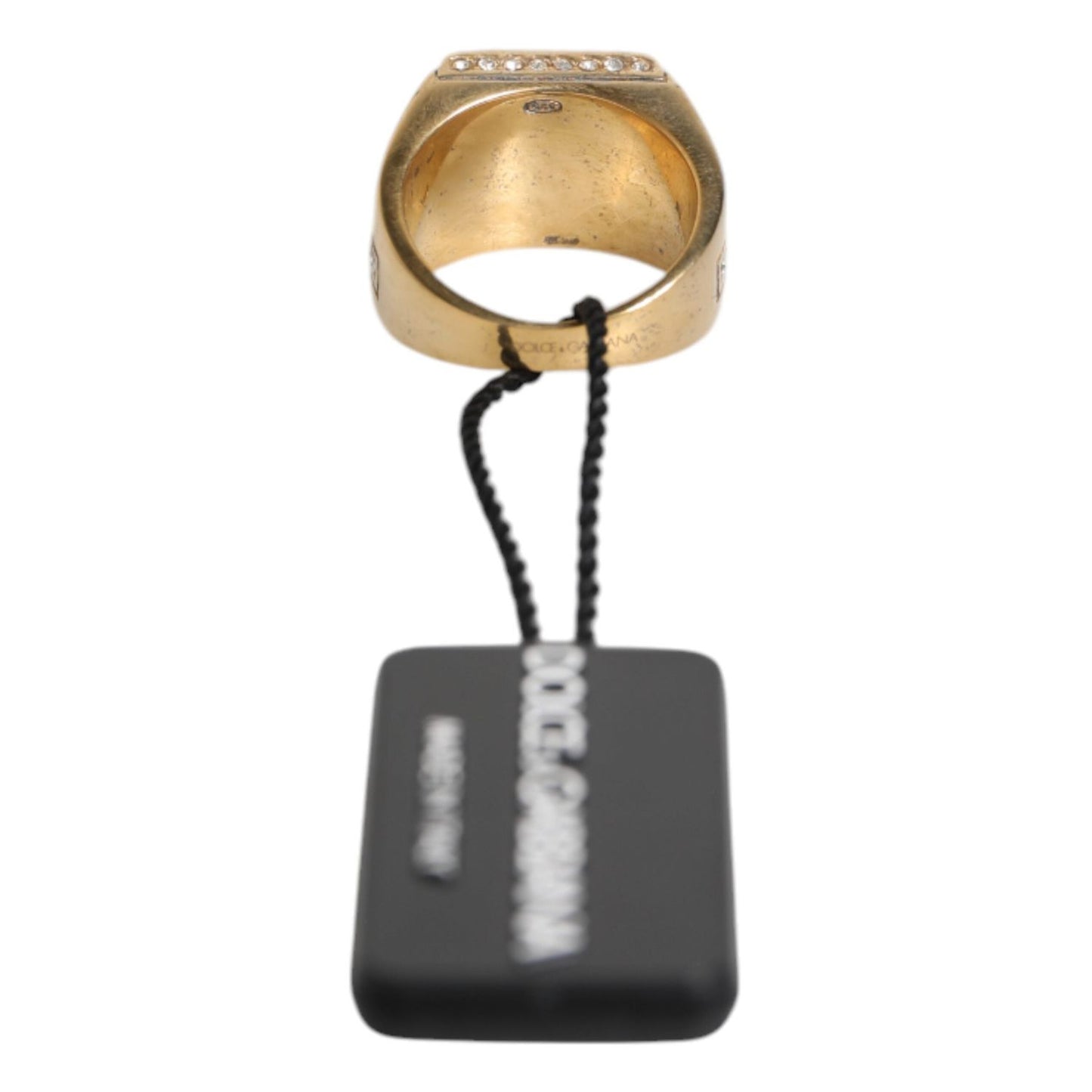 Dolce & Gabbana Gold Tone Sterling Silver 925 Crystals Ring SMY10528-58