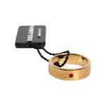 Dolce & Gabbana Gold Tone Brass Red Crystal DG Logo Ring SMY10637-54