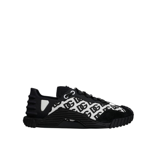 Dolce & Gabbana Black Logo Lace Up Low Top NS1 Sneakers Shoes