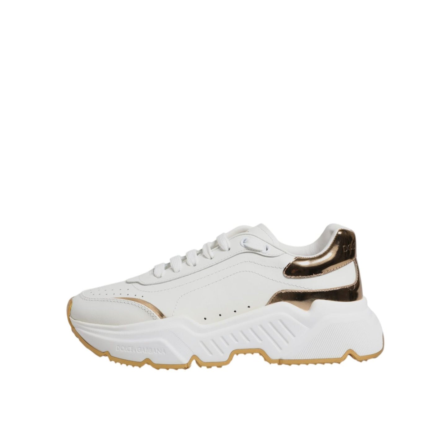 Dolce & Gabbana White Gold Daymaster Low Top Sneakers Shoes LA12520-40