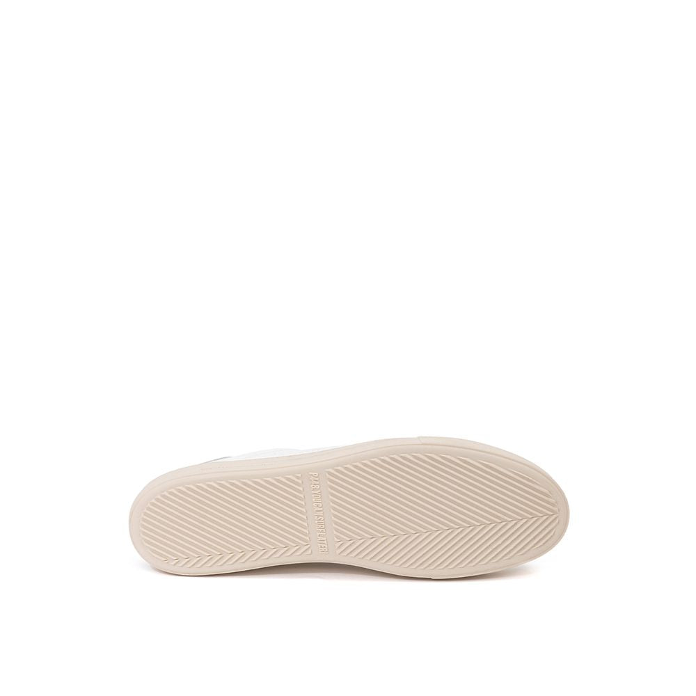 Outsole view of P448 white leather sneaker with rugged texture.