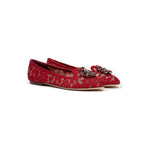 Dolce & Gabbana Red Viscose Flat Shoe