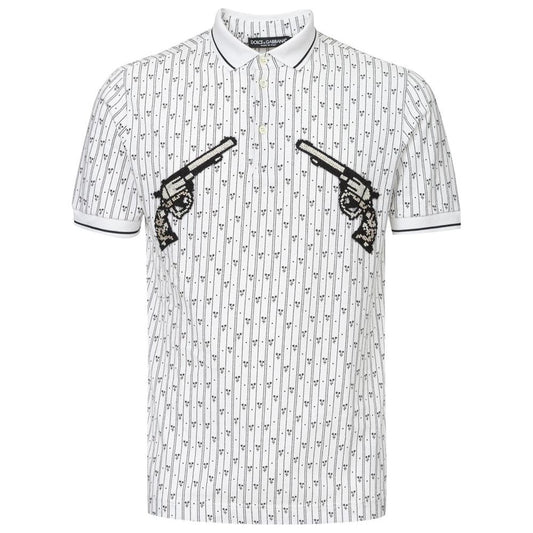 Dolce & Gabbana White Cotton Polo Shirt