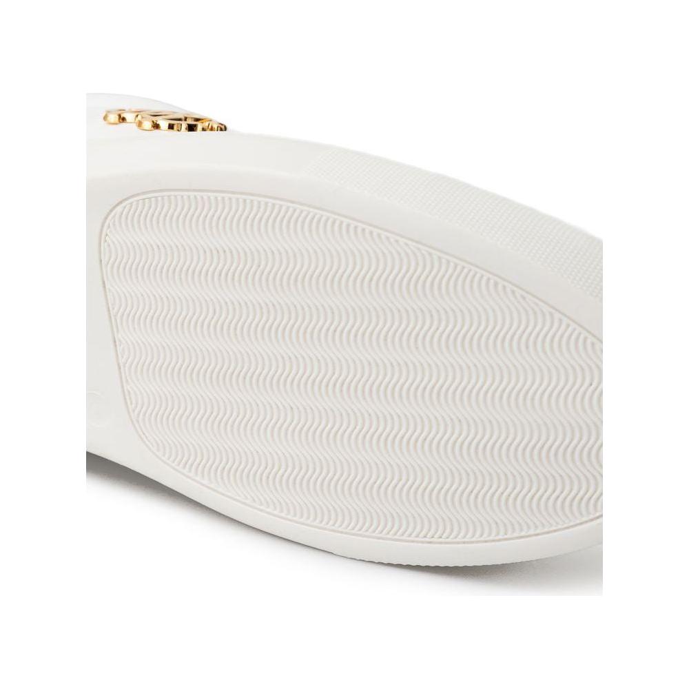 Roberto Cavalli White Leather Sneaker Roberto Cavalli Light Gray