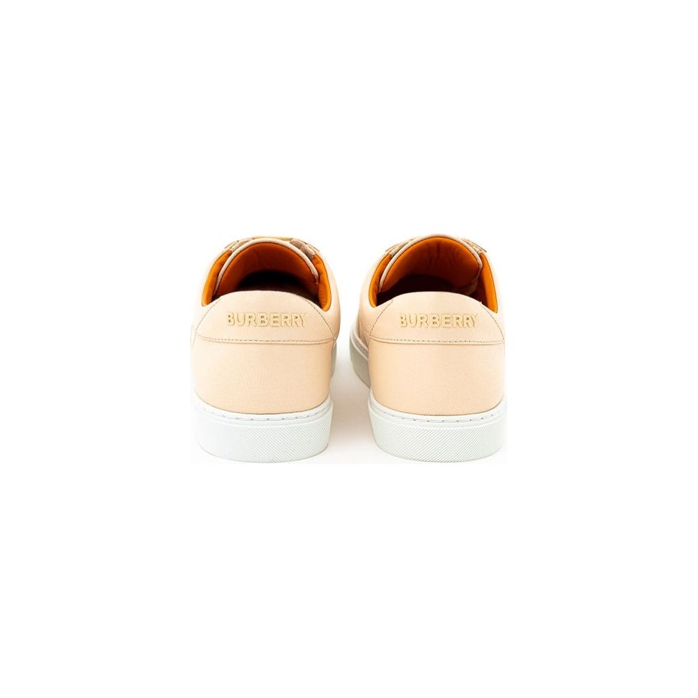 Burberry Pink Leather Sneaker Burberry Antique White
