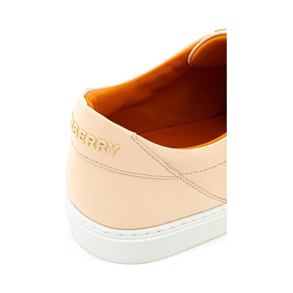 Burberry Pink Leather Sneaker Burberry Dark Red