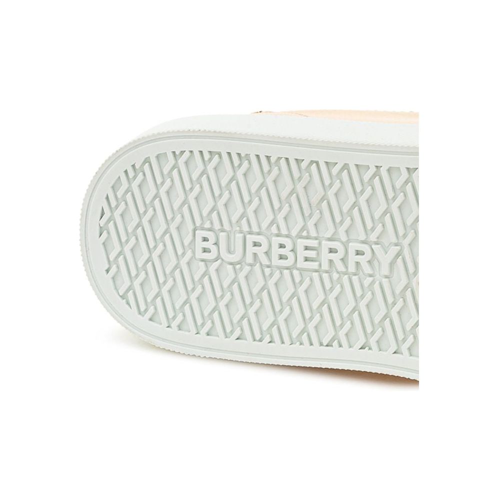 Burberry Pink Leather Sneaker Burberry Light Gray