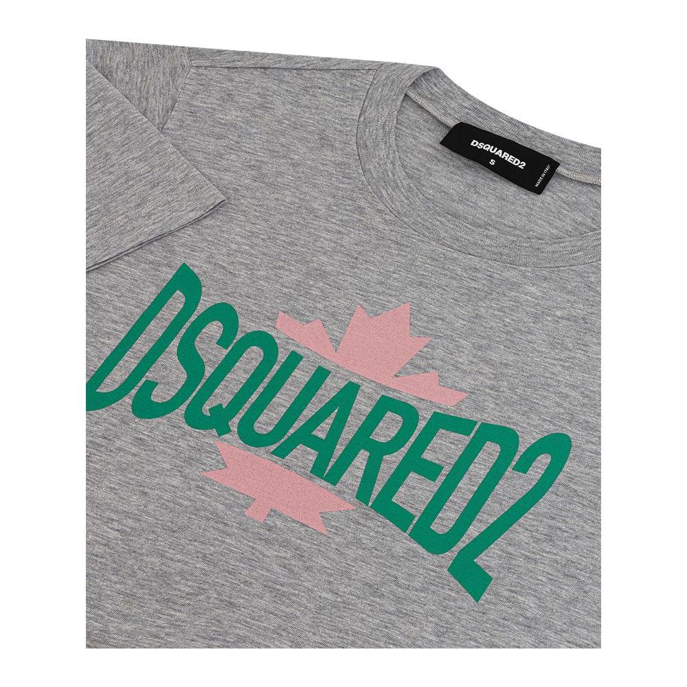 Dsquared² Chic Gray Cotton Tee for the Modern Woman Dsquared² Dark Gray