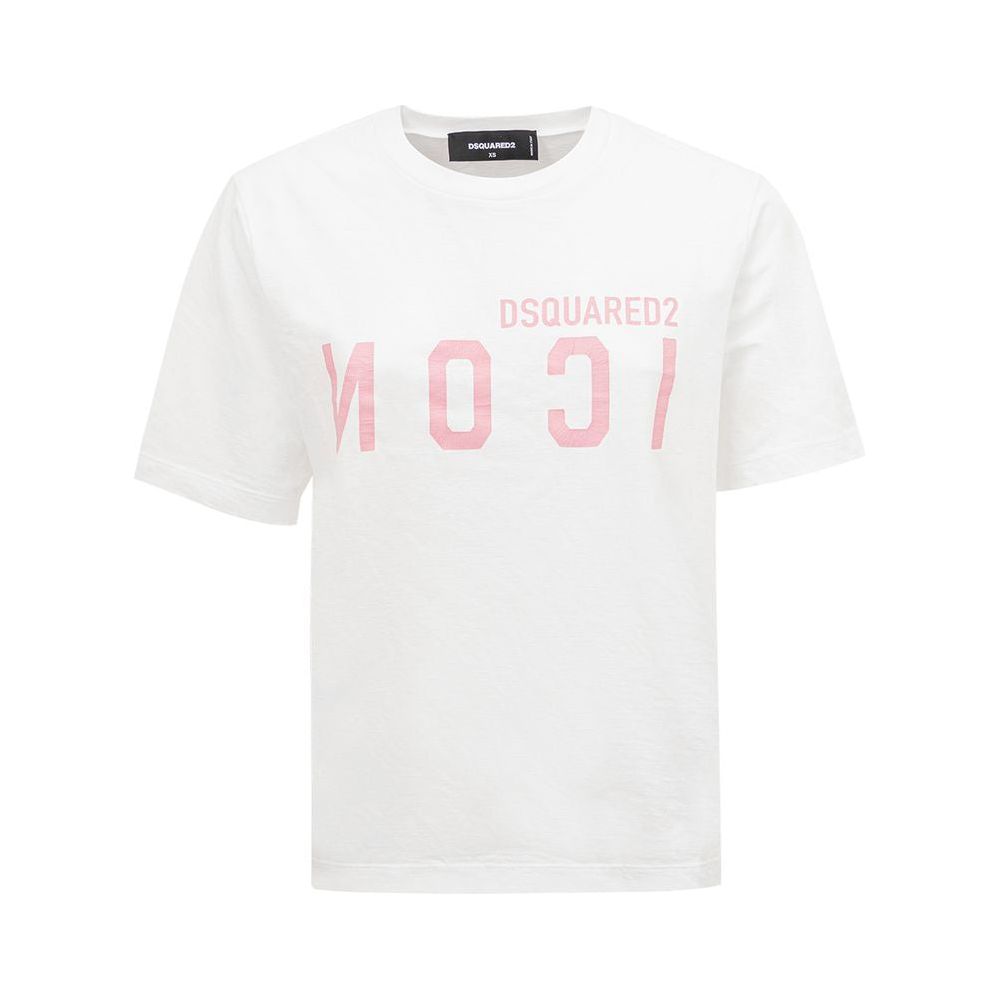 Dsquared² Elegant Cotton White Tee for Stylish Women Dsquared² White Smoke