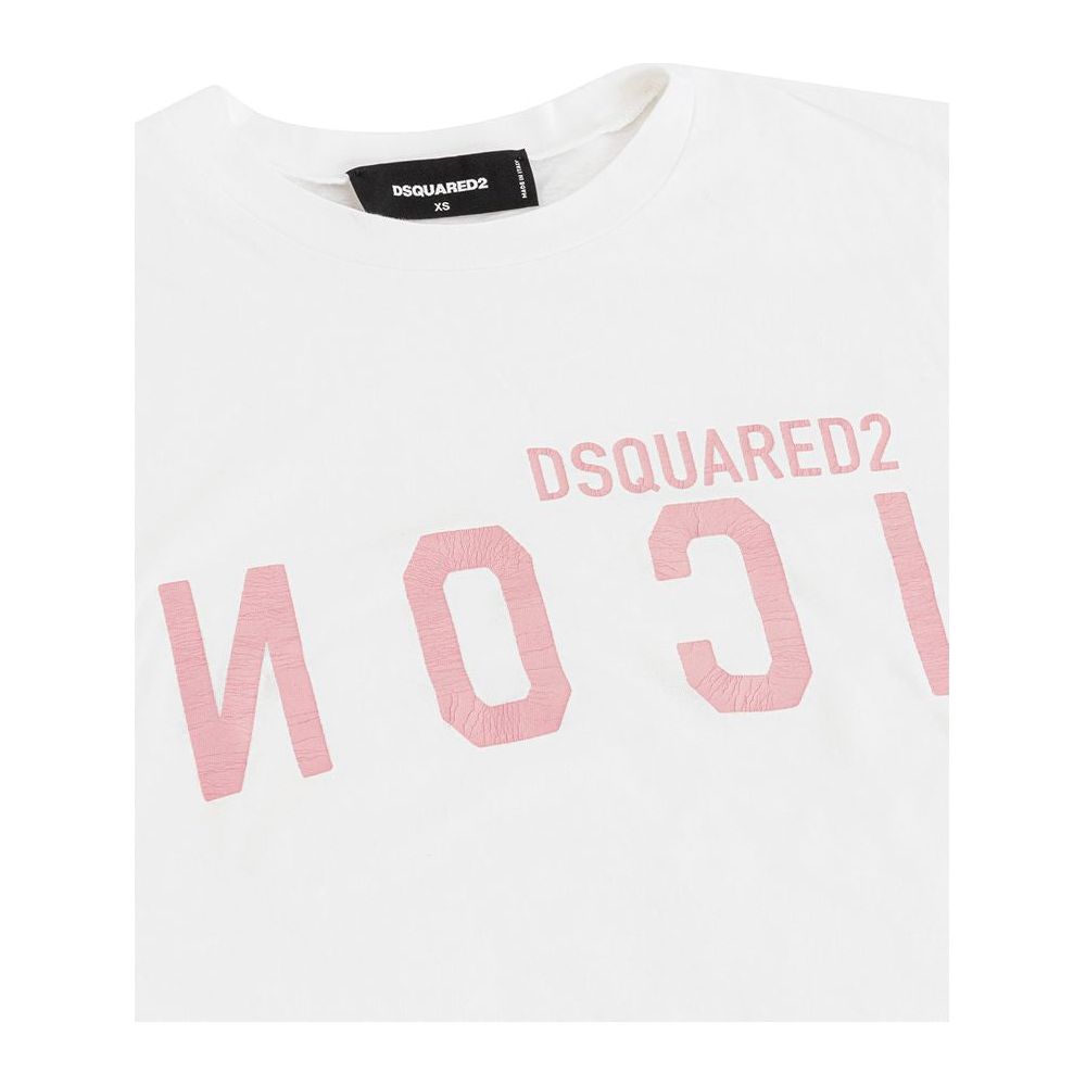 Dsquared² Elegant Cotton White Tee for Stylish Women Dsquared² Lavender