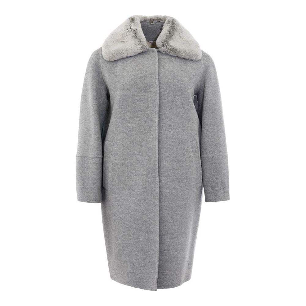 Herno Elegant Gray Wool Jacket for Timeless Style Herno Dark Gray